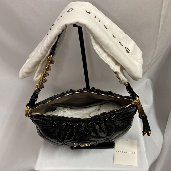 MARC JACOBS Camila Quilted Calfskin Leather Chain Shoulder Bag Black - Picture 7 of 9